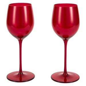 NIB CHIC & TONIC Colored Wine Glasses - Set of 2